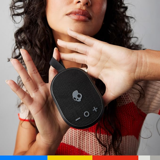Skullcandy Ounce+ Wireless Bluetooth Speaker - IPX7 Waterproof Mini Portable Speaker with 16 Hour Battery, True Wireless Stereo, and Ballistic Nylon Carry Strap