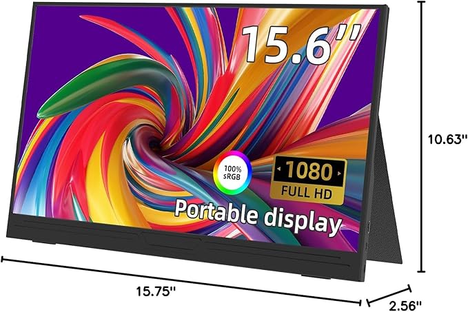 14" Portable Monitor, HDMI Computer Display HDR IPS Gaming Monitor w/Premium Smart Cover & Screen Protector, Speakers, for Laptop PC MAC Phone PS4 Xbox Switch (14")