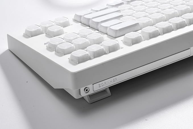 ZORNHER CG870 Wireless Mechanical Keyboard,80% White Gaming Keyboard, Creamy Keyboard,Cute Jelly Cat Clear Ceramic Jade Keycaps,Girly Aesthetics Kitty Keyboard,Creamy Sounding Linear Switches