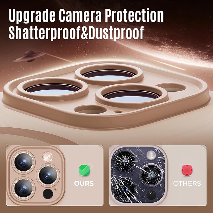 Symcele Designed for iPhone 14 Pro Case, Compatible with MagSafe, with Privacy Screen Protectors X2, [Camera Protection] [15FT Military Drop Protection] Shockproof Phone Case, 6.1", Light Brown