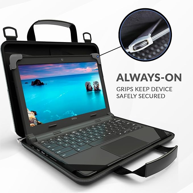 UZBL 13-14 Inch Always-on Chromebook Protective Hard Case with Adjustable Shoulder Strap and Carrying Handles (20 Pack)
