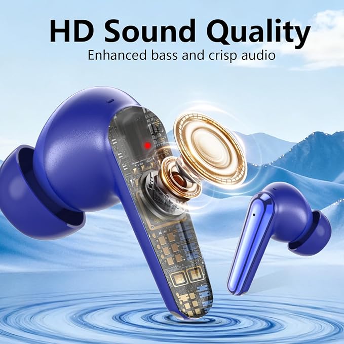 Active Noise Cancelling Wireless Earbuds with 60 Hour Long Battery Life,Bluetooth 5.4 in-Ear Earphones,Multi-Device Pairing,Enhanced Clear Call,Hi-Fi Stereo Ear Buds for Sport Walk