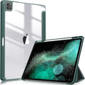 Fintie Hybrid Slim Case for iPad Pro 12.9-inch 6th Generation 2022, [Built-in Pencil Holder] Shockproof Cover w/Clear Transparent Back Shell, Also Fit iPad Pro 12.9" 5th/4th/3rd Gen, Midnight Green