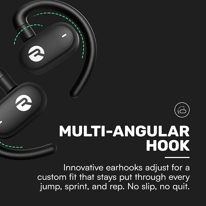 Raycon Fitness Open Ear Earbuds – Open Ear Headphones, Earbuds Wireless Bluetooth, Running Headphones, Sweat & Water-Resistant Earphones, 40 Hours Battery Life (Mint)