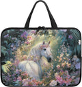17 Inch Horse Flowers Laptop Sleeves, Zippered Computer Bag Waterproof Tablet Carrying Cover, Laptop Organizer Tote Bag Portable Notebook Handbag, Back to School Supplies College