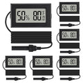 6Pcs Mini Digital Thermometer Hygrometer Gauge Indoor with Probe Sensor LCD Display Meter Temperature Humidity Fahrenheit Meter for Incubator Reptile Plant Tank Garden ℉