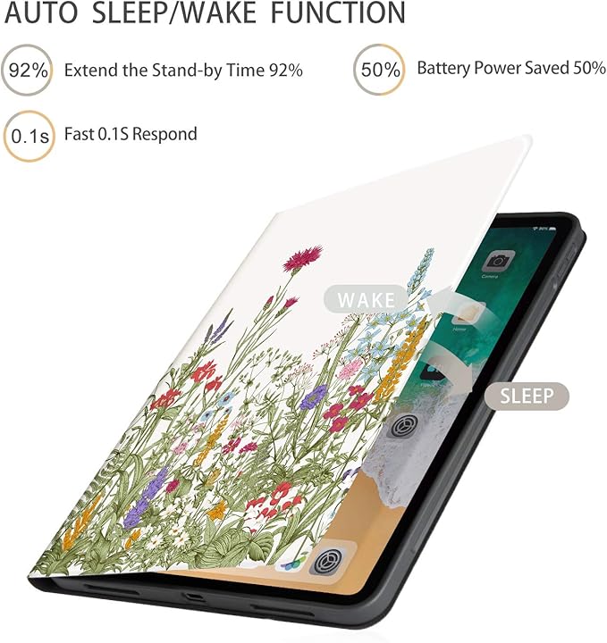 iPad Air 11 Inch Case (M4/M3/M2) 2026/2025/2024, iPad Air 5th/4th Generation Case 10.9 Inch 2022/2020 Women Girls Multi-Angle Viewing with Adjustable Stand Shockproof Auto Wake/Sleep, Flowers