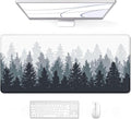 Auhoahsil Desk Mouse Pad, Oversized Forest Desk Mat 35.4 x 15.7 Inch, Extended Long Gaming Mousepad Non-Slip Rubber Base Stitched Edges XXL Ultra Large Thin Full Desk Pad for PC Laptop Gaming Work