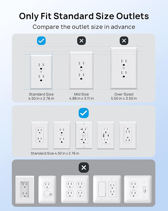 TROND Flat Power Strip with Outlet Concealer, 10FT Extension Cord with 3 Widely Spaced AC Outlets, 3 USB Charger(2 USB C Ports), Wall Mount Power Strip, Compact for Nightstand Couches Home Essentials