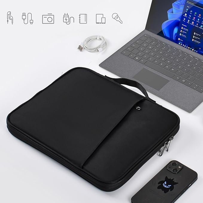 9-11 inch iPad Sleeve Case, Padded Travel Carrying Bag for 11-inch iPad Pro M5 M4 & iPad Air M2 M3 M4(2026) w/Magic Keyboard,11-in A16 Shockproof Handle Bag Cover Accessory Pocket -Black