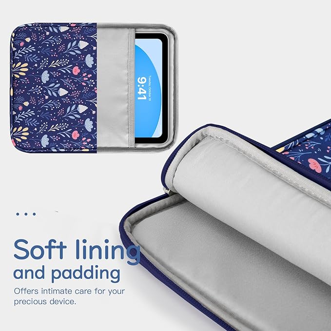 Dadanism 9-11" Tablet Sleeve Bag Carrying Case for iPad (A16) 11th Gen 11", iPad 10th Gen 10.9" Air 5/4, iPad Air M4/Pro 11", iPad 9/8/7th, Galaxy Tab A11+ Plus 11", Remarkable 2 10.3", Night Blue