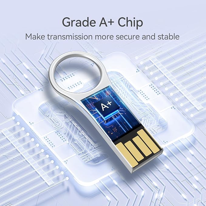 RAOYI 5 Pack 32GB Metal Key Shape USB Flash Drive, USB 2.0 Memory Stick Thumb Drives Jump Drive for PC Laptop Desktop Computer-Silver