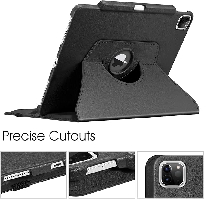 Fintie Rotating Case for iPad Pro 12.9-inch 6th Generation 2022-360 Degree Swiveling Protective Cover with Pencil Holder, Auto Sleep/Wake, Also Fit iPad Pro 12.9" 5th/4th/3rd Gen, Black