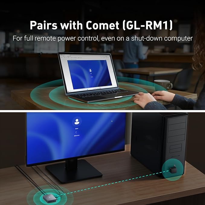 Fingerbot - Remote PC Power Control, Comet (GL-RM1) /Comet PoE (GL-RM1PE) Compatible, Simple Setup, Adapted KVM Switches