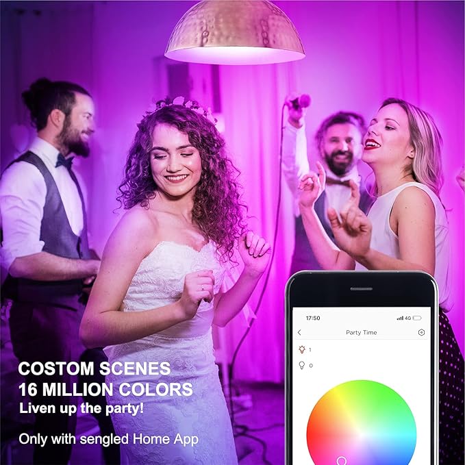 Sengled Smart Light Bulb, Color Changing Light Bulb, WiFi Light Bulbs No Hub Required, Smart Bulbs That Compatible with Alexa & Google Home, Smart LED A19 RGB Light Bulbs, 2 Pack