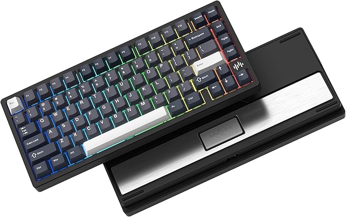 Womier RD75 Pro 75% Wireless Gaming Keyboard, Quick Release Aluminum Keyboard, QMK/VIA Tri-Mode Mechanical Key Board Custom Hot Swappable with RGB Creamy for Windows/Mac/PC (Black)