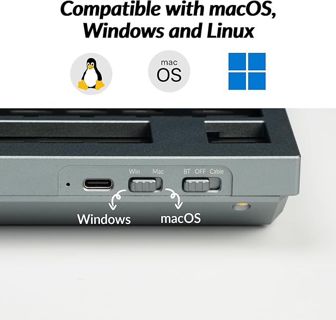 Keychron Q8 Pro QMK/VIA Programmable Custom Mechanical Keyboard, Wireless Bluetooth/Wired, 65% Alice Layout Ergonomic, Hot-Swappable, RGB Backlit Aluminum for Mac Windows Linux-Barebone Version