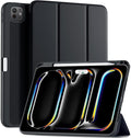 Kidopire New Compatible with iPad Pro 11 Inch Case (M4 2024/M5 2025) with Pencil Holder, Smart Cover with Protective Trifold Stand & Soft TPU Back, Auto Wake/Sleep, Support Pencil Pro, Black