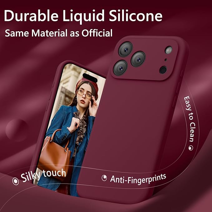 FireNova Magnetic for iPhone 17 Pro Max Case, Compatible with MagSafe, [Integrated Silicone Camera Control Button] [Camera Protection] Anti-Scratch Microfiber Lining Phone Case, 6.9", Plum