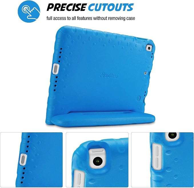 ProCase Kids Case for iPad 9th Generation/iPad 8/iPad 7, iPad 10.2 Case 2021 2020 2019/iPad Air 10.5/iPad Pro 10.5 Kids Case, Shockproof Lightweight Case with Convertible Handle -Blue | 2021, 2020, 2019, Shockproof, Blue