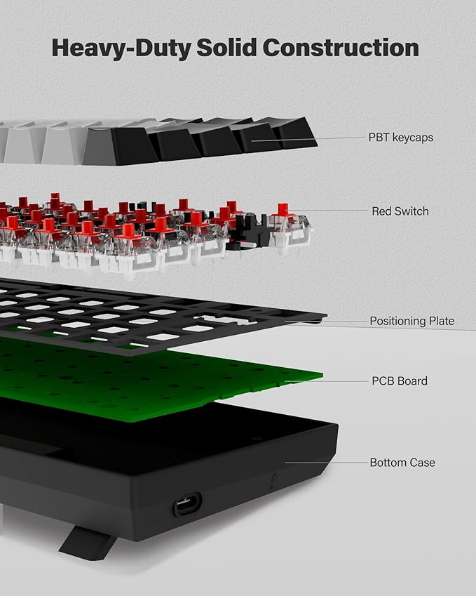 XUANGUI Full RGB Backlit Mechanical Keyboard Wired Metal Computer Key Board, 65% Cute PC Gaming Keyboards Hot Swappable Rainbow Colorful Light Up Leyboard for Typist and Gamer, Work with Mac PS5 Xbox