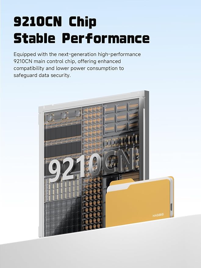Hagibis SSD Enclosure, Folder Style USB 3.2 Gen2 10Gbps to NVMe PCI-E M.2 SSD Case, M.2 External Hard Drive Enclosure for MacBook Laptop iPad Android iPhone 17 Pro Max (Yellow 2230-2280)