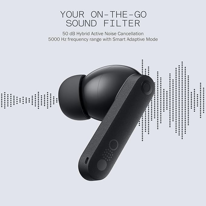 CMF Buds Pro 2 Wireless Earbuds with Smart Dial, 50dB Hybrid Noise Cancelling Earbuds Wireless Bluetooth 5.3, 11mm Bass with LDAC, 6 Hi-Res Audio Mics, 43H Playtime, Fast Charging Case, Light Grey