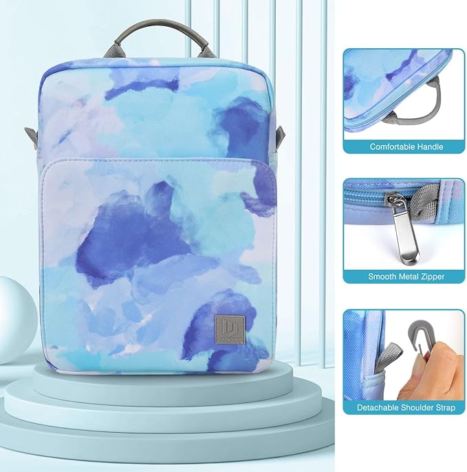 Dadanism 9-11 Inch Tablet Sleeve Bag Carrying Case with Shoulder Strap for iPad (A16) 11", iPad 10th Gen 10.9", iPad Air M4/Pro M5 11", iPad 9/8/7th 10.2", Galaxy Tab A11+ Plus 11",Graffiti blue