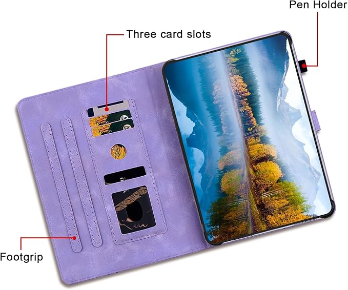 Case for iPad Air 3rd Generation 2019 / iPad Pro 10.5 Inch 2017, Auto Wake/Sleep Supports Pencil Holder Magnetic Clasp Stand Cover, Purple