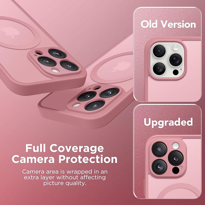 CAPRARO Magnetic Compatible with iPhone 16 Pro Max Case, Upgraded [Full Camera Protection] [Compatible with MagSafe] Protective Translucent Matte Women Phone Case Cover, Apricot Pollen