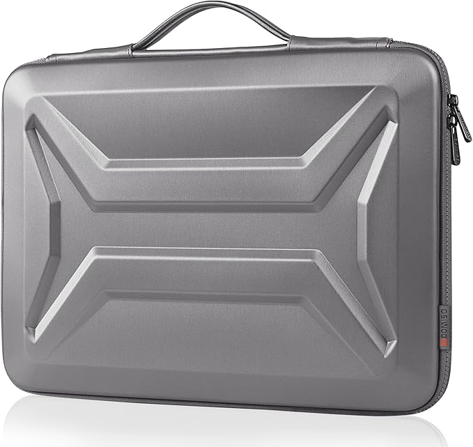 DOMISO 15.6-16 Inch Laptop Hard Case, Waterproof Shockproof Hard Shell Protective covers for laptop computers for Macbook Pro/Lenovo IdeaPad/HP ENVY/Dell XPS, Silver