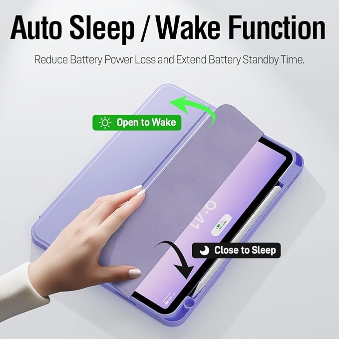 ZOVEEK iPad Pro 11 Inch Case 4th/3rd/2nd/1st Generation (2022/2021/2020/2018) with Pencil Holder, Magnetic Smart Cover with Stand, Supports 2nd Gen Pencil Charging, Auto Wake/Sleep (Clove Purple)