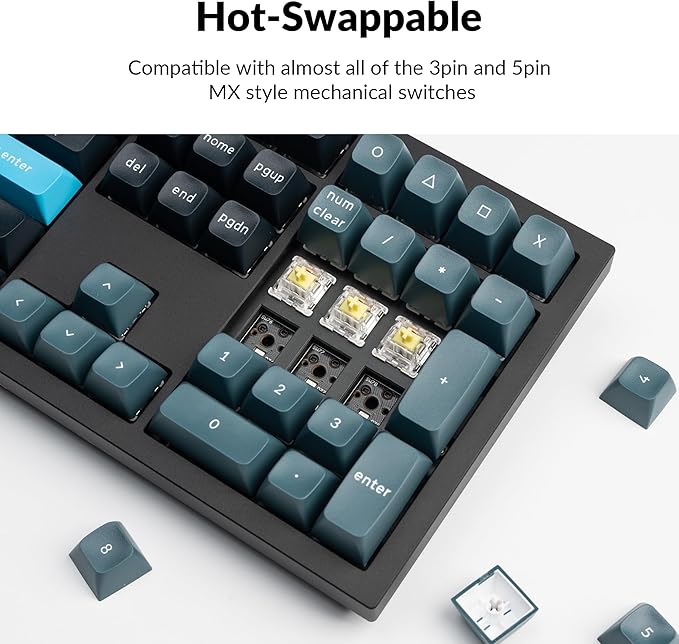 Keychron Q6 Pro Full Aluminum QMK/VIA Custom Wireless Bluetooth/USB-C Mechanical Keyboard, Full Size 108-Key Programmable Knob RGB Backlit Hot-Swappable Banana Switch for Mac Windows Linux-Black