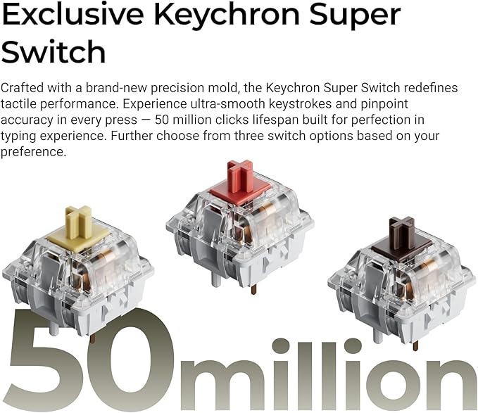Keychron C1 Pro 8K QMK Wired Custom Mechanical Keyboard, TKL Layout Launcher Support with Hot-Swappable Super Banana Switch, PBT Keycaps Compatible for Mac Windows Linux