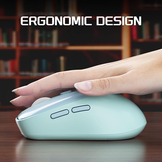 Camiysn V100 Wireless Blue Mouse, Ultra-Light 2.4G USB Mouse with Adjustable DPI, Premium Rubber Scroll Wheel & Advanced Optical Sensor, Auto Sleep Mode for Energy Saving