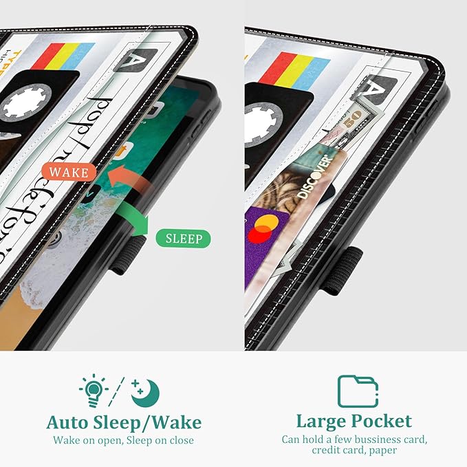 Lokigo for iPad Air 13 inch Case (M3 2025 / M2 2024) / iPad Pro 12.9 inch Case (6th/5th/4th/3rd Generation 2022/2021/2020/2018), with Pencil Holder & Auto Wake/Sleep, Black