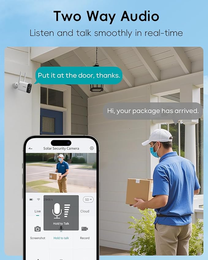 ZUMIMALL Solar Security Cameras Wireless Outdoor - 2 Packs, 2K Camera for Home Security, Front Door, Yard & Driveway, Color Night Vision, 2.4GHz WiFi, 2-Way Talk, Spotlight & Siren, IP66/Alexa/Cloud
