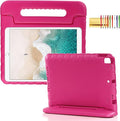 Kids Case for iPad 9th/8th/7th Generation (2021/2020/2019), iPad 10.2" Shockproof Case, Techcircle Handle Stand Lightweight EVA Foam Bumper Protective Rugged Drop Protection Child Proof Cover, Rose