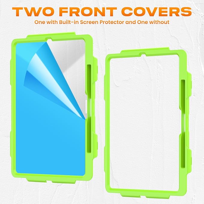 SEYMAC stock Case for iPad Pro 13-inch M5-M4 2025-2024, Shockproof Heavy Duty Case with Screen Protector, Pencil Holder, Rotating Stand, Hand Strap, Shoulder Strap, Green