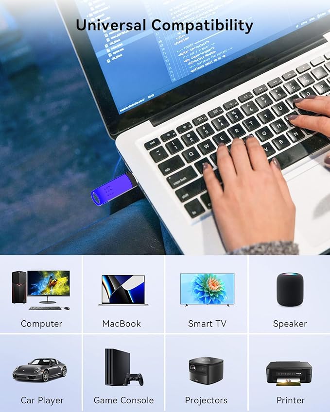 KEXIN 32 GB Flash Drive 10 Pack USB 2.0 Thumb Drives - USB Memory Stick with LED Light - Stylish Colorful Pen Drive for Photo Video File Music - Green, Red, Black, Blue, Yellow