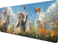 Cute Cats Desk Pad Mouse Pad Watercolor Flowers Butterflies Mouse Pad Large Mousepad Extended Laptop Keyboard Mat Gaming Desk Pad Mouse Mat Office Computer Keyboard Laptop Home 31.5"x11.8"