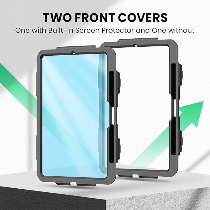 SEYMAC for iPad Pro 11 Inch Case M5 2025 / M4 2024, Heavy Duty Shockproof Protective Case with Screen Protector, 360° Rotating Stand, Hand/Shoulder Strap and Pen Holder, Red