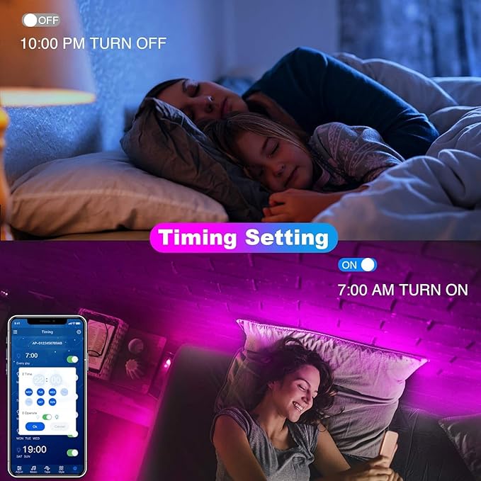 dalattin Led Lights for Bedroom 300ft, Smart Led Strip Lights with App Control Remote, RGB LED Light Strips, 24V Led Strip Lights for Room Decoration Party, Holiday Decor(3 Rolls of 100ft)