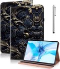 Case for iPad (A16) 11th Generation 11 Inch (2025), iPad 10th Generation 10.9 Inch (2022), Multi-Angle Viewing PU Leather Case with Elastic Band, Pencil Holder & Card Slots-Blue Flower