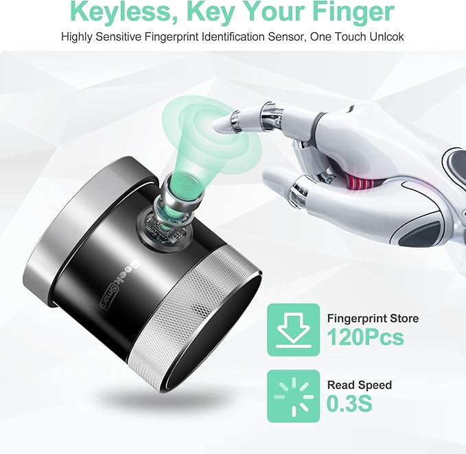 Geek Smart Door Lock, Fingerprint Door Lock Keyless Entry Door Lock with Keypad Smart Door Knob Remote Control with APP IC Card Mechanical Key Great for Airbnb Homes Apartments Hotels and Offices