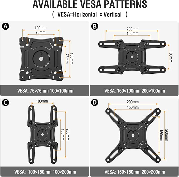 ELIVED Long Arm TV Wall Mount for Most 14-42 Inch tvs & Monitors, 21.7 Inch Long Extension TV Mount Swivel and Tilt, Full Motion Wall Mount Bracket Fit Max VESA 200x200mm, Holds up to 44 lbs.