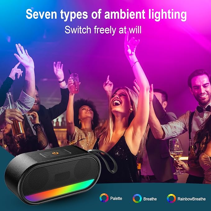 Bluetooth Speaker with 24W Dual Speaker, HD Loud Sound, Portable Outdoor Wireless Punchy Bass, Bluetooth 5.3, 10H Playtime Built-in Mics, Ultra Wireless Speaker IPX6 Waterproof for /Party/Beach/Home