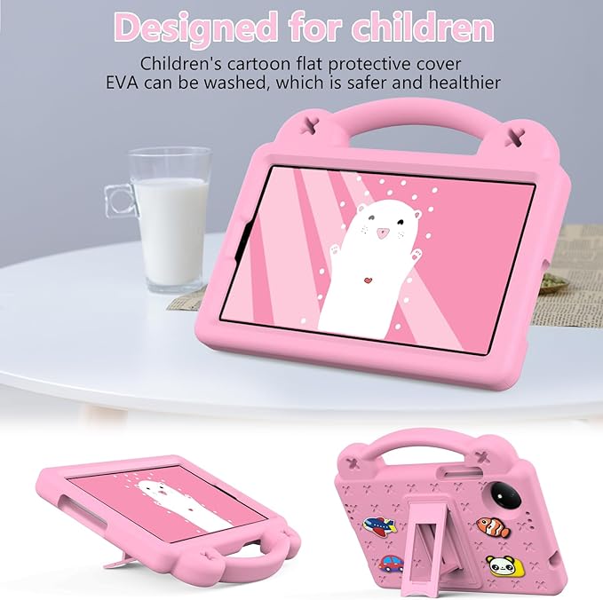 AKABEILA Compatible with Doogee U11/U11 Pro 2025 11 inch/Tab G6/Tab G6+ 11 inch/Infinix Xpad 20 2025 inch/Umidigi G7 Tab Pro 2024 11 inch Tablet Case, Shoulder Strap & Stand Handle Pink