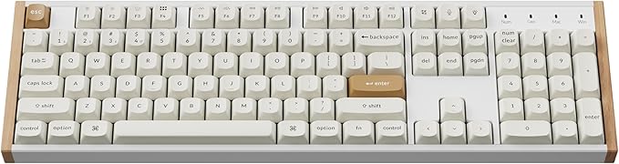 Keychron K10 HE QMK Wireless Gaming Custom Mechanical Keyboard, 2.4 GHz/Bluetooth/Wired Full-Size Hot-Swappable Programmable RGB Backlit Gateron Magnetic Switches for Mac Windows, Wood Frame-White