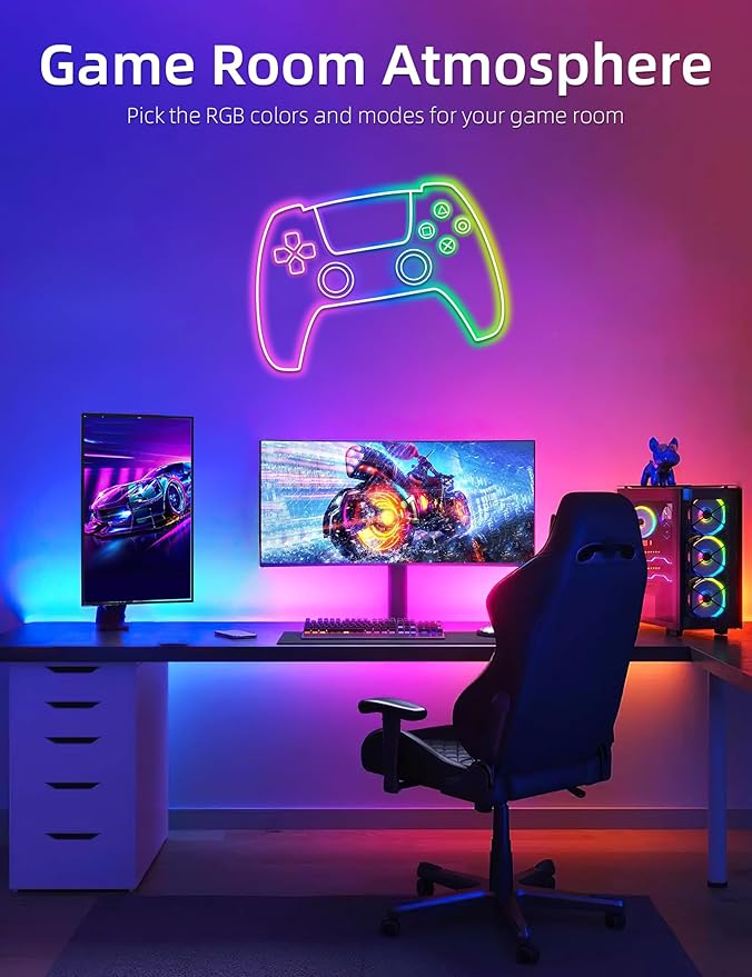 Lamomo RGB Neon LED Strip Lights, 16.4Ft Led Neon Rope Lights with App Remote Control, Music Sync, Indoor IP65, Waterproof, Flexible DIY Lights Design for Bedroom, Living, Gaming Room, Party Decor